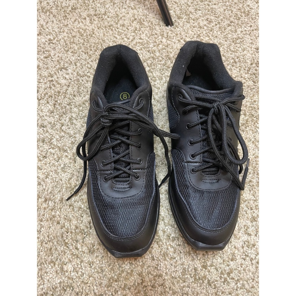 Black Split Sole Jazz Sneakers Hip Hop Dance Shoes Size 8